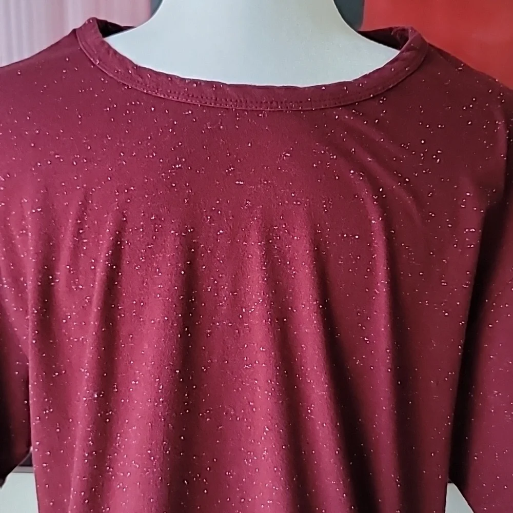 VSOP Men's Short Sleeve Shirt, Size Large, Color Burgundy Speckle